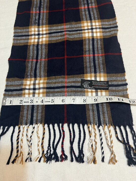 Cashmere Blend Plaid Scarf 85% Cashmere 15% Viscose – Soft Tartan Winter Wrap - Picture 5 of 6